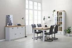 Table MARKSKEL 150x193 Blanc/coloris Chêne -Intérieur Chic 139171 1