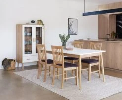 Vitrine GAMMELGAB 2 Portes A/éclairage LED Chêne/blanc -Intérieur Chic 143749