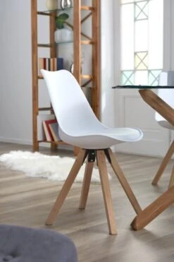 Chaise BLOKHUS Blanc/naturel -Intérieur Chic 147334