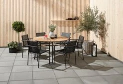 Table De Jardin RANGSTRUP Ø130 Naturel/noir -Intérieur Chic 151512