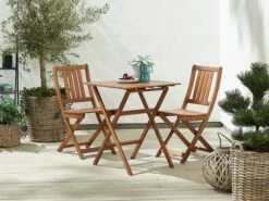 Table Bistrot EGELUND L62xL62 Bois Dur -Intérieur Chic 160096