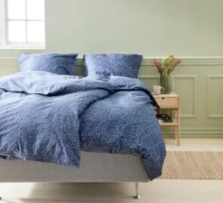 Parure De Lit Percale INES 240x220 Bleu Foncé -Intérieur Chic 161561