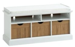 Banc OLDEKROG 3 Tiroirs Blanc/chêne