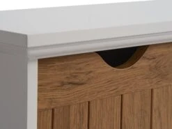 Étagère D'entrée OLDEKROG 3 Tiroirs Blanc/chêne -Intérieur Chic 162039