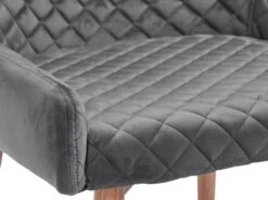 Chaise PEBRINGE Velours Gris/chêne -Intérieur Chic 162087