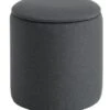 Pouf GISLEV Ø36 A/rangement Tissu Asphalte