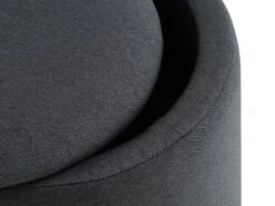 Pouf GISLEV Ø36 A/rangement Tissu Asphalte -Intérieur Chic 162154