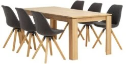 LINTRUP L190/280 Table Chêne +4 DREJHUS Chaises Anthracite -Intérieur Chic 163766
