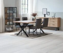 Royal Oak Buffet SANDBY 2 Portes + 3 Tiroirs Chêne Naturel/noir -Intérieur Chic 165016 1