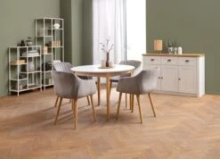 Buffet MARKSKEL 3 Portes Blanc/coloris Chêne -Intérieur Chic 165040 1