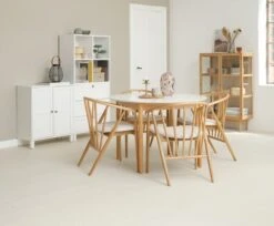 Table MARSTRAND Ø110/110x200 Blanc/naturel -Intérieur Chic 165048 3