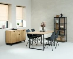 Vitrine TRAPPEDAL Chêne/noir -Intérieur Chic 165135