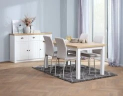 Buffet MARKSKEL 3 Portes Blanc/coloris Chêne -Intérieur Chic 165159