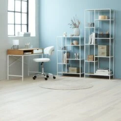 Étagère TRAPPEDAL 7 Tablettes Chêne/b. -Intérieur Chic 165286