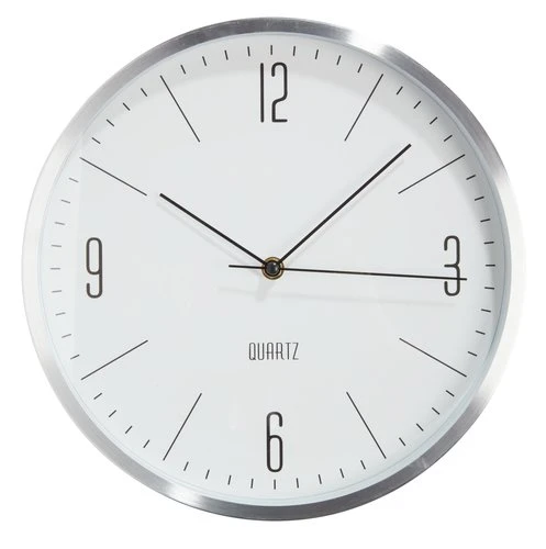 Horloge Murale HALVOR Ø30cm Argenté 1 Horloge Murale HALVOR Ø30cm Argenté