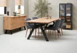 Royal Oak Buffet SANDBY 2 Portes + 3 Tiroirs Chêne Naturel/noir -Intérieur Chic 168052