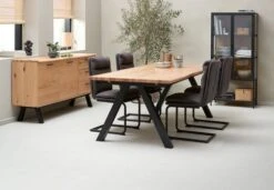 Royal Oak Buffet SANDBY 2 Portes + 3 Tiroirs Chêne Naturel/noir -Intérieur Chic 168053