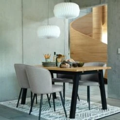 Chaise RISSKOV Tissu Gris Clair/noir -Intérieur Chic 169256