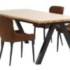 SANDBY L210 Table Chêne Naturel + 4 PEBRINGE Brun/noir