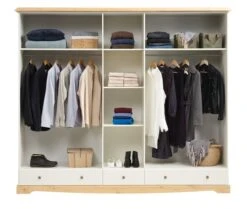 Armoire ROLD 251×216 Blanc/pin -Intérieur Chic 179683