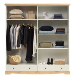 Armoire ROLD 203×216 Blanc/pin -Intérieur Chic 180697