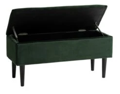 Banc BADSTED A/rangement Velours Vert Foncé -Intérieur Chic 181289