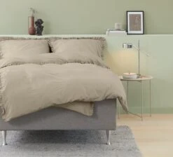 Parure De Lit ELMA Coton Lavé 240x220 Sable -Intérieur Chic 181538