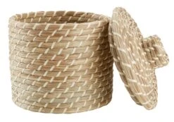 Boîte Rangement NICOLAI Ø20xH23cm Paille -Intérieur Chic 182706