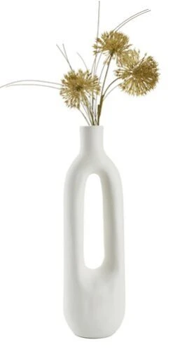 Vase INGEMAR L10xL8xH34cm Blanc -Intérieur Chic 182716