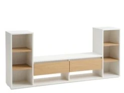 Meuble TV FILSKOV Chêne/blanc
