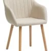 Chaise ADSLEV Tissu Beige/coloris Chêne