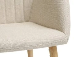 Chaise ADSLEV Tissu Beige/coloris Chêne -Intérieur Chic 185736