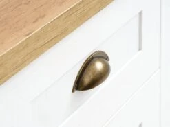 Commode 4 Tiroirs 1 Porte MARKSKEL Blanc/chêne -Intérieur Chic 185890