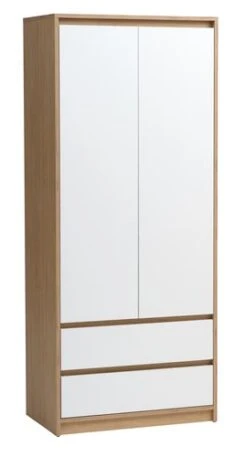 Armoire BILLUND 80x193 Blanc/chêne