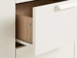 Buffet JENSLEV 2 Portes 4 Tiroirs Chêne/blanc -Intérieur Chic 185925