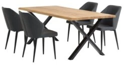 ROSKILDE L200 Table Chêne Naturel + 4 LUNDERSKOV Noir