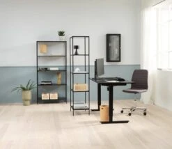 Étagère HORBELEV 5 Tablettes Larges Noir -Intérieur Chic 188032