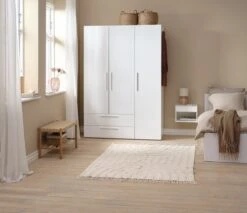 Armoire HELSTRUP 144x208 Brillant/blanc -Intérieur Chic 188050