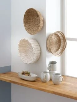 Panier BIRDAL Ø29xH12cm Blanc -Intérieur Chic 188185