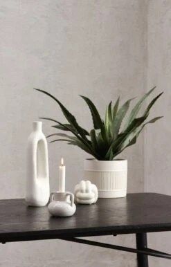 Vase INGEMAR L10xL8xH34cm Blanc -Intérieur Chic 188197