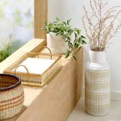 Vase GUSTAF Ø18xH47cm Blanc -Intérieur Chic 188715