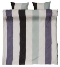 Parure De Lit Seersucker INESSA 240x220 Gris/noir