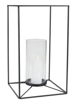 Lanterne OLAF L22xL22xH38cm Noir -Intérieur Chic 194458