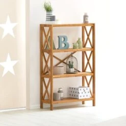 Royal Oak Étagère JANNERUP Large 4 Tablettes Chêne -Intérieur Chic 200163