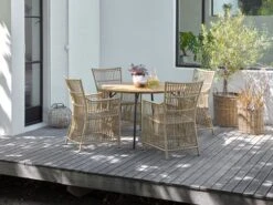 Table De Jardin BASTRUP Ø120 Naturel/noir -Intérieur Chic 201545