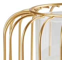 Photophore KRESTER Ø15xH18cm Doré A/LED -Intérieur Chic 202455