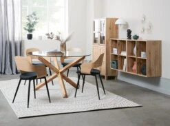 Royal Oak Chaise HVIDOVRE Chêne/tissu Noir -Intérieur Chic 204959