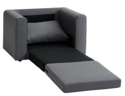 Fauteuil Convertible SKILLEBEKK Tissu Gris Foncé -Intérieur Chic 212270
