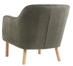 Fauteuil BREDAL Tissu Vert Olive/coloris Chêne -Intérieur Chic 212327