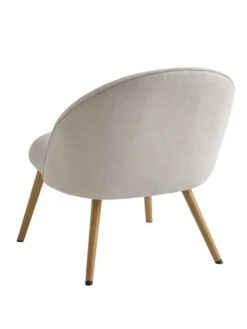Fauteuil THORUP Tissu Beige/coloris Chêne -Intérieur Chic 212367